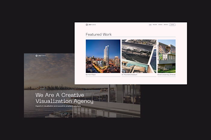 Website concept for an architectural visualization studio, L...