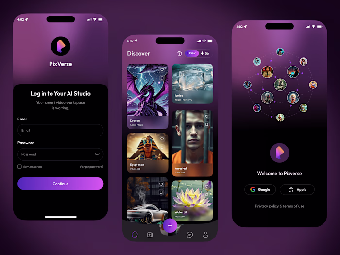 PixVerse AI Video Creation App Design