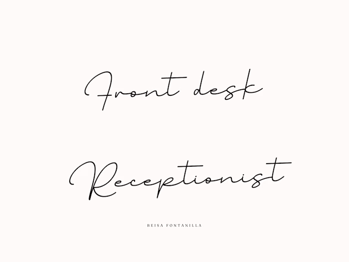 Front Desk Receptionist