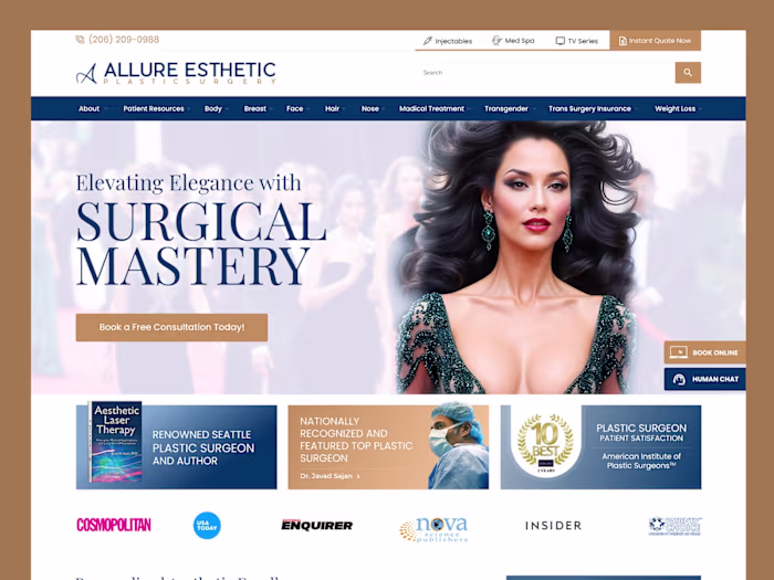 Website Home page design for Surgeon