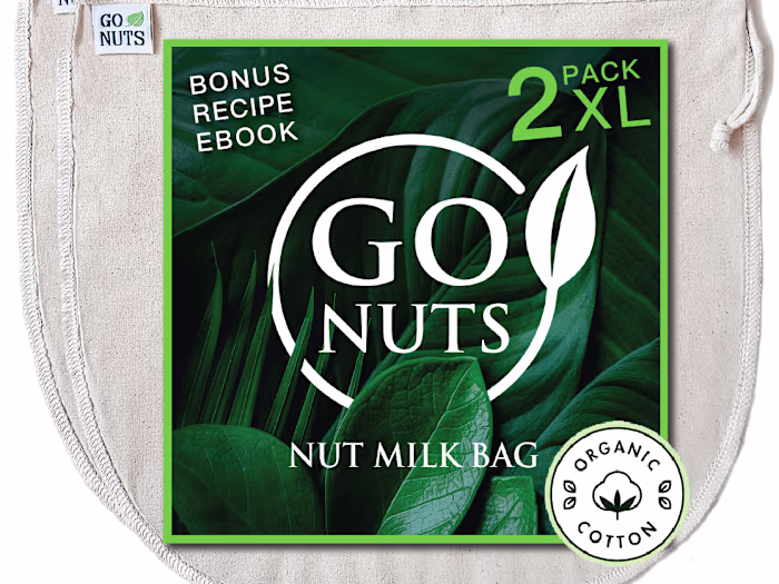 Nut Milk Bag by Go Nuts – 2 Pack | 100% Organic Cotton Cheesecl…