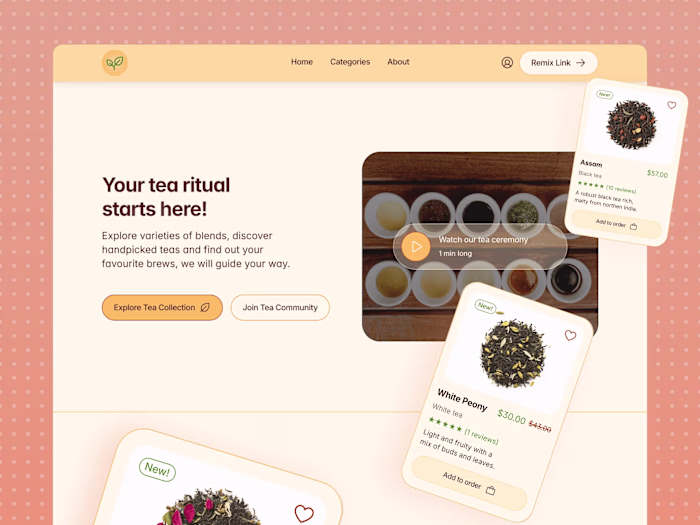 Tea Spot - Framer Template for online tea shops