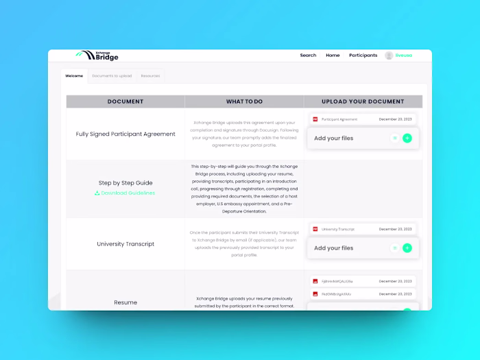 Xchange Bridge Users Portal - Document Exchange Platform