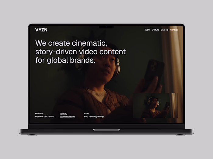 VYZN — Video Production Agency Template Design