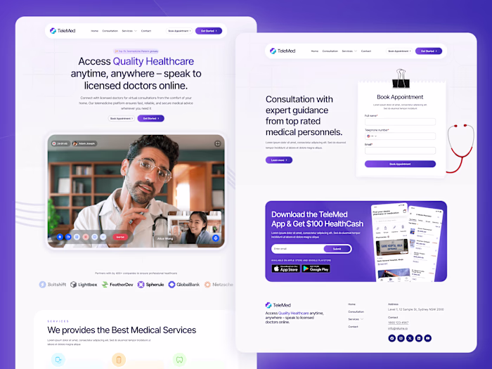 TeleMed Website UI/UX 