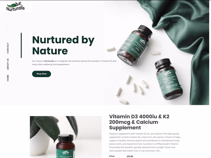 Nurturalle Shopify Storefront Design