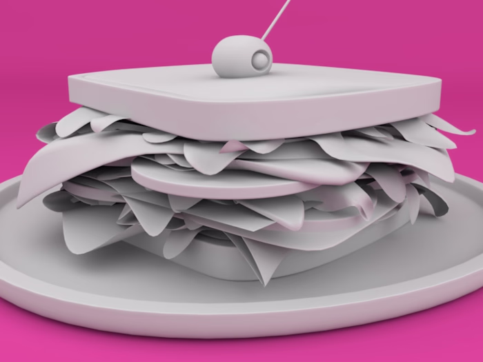 Grey Scale Low Poly Sandwich
