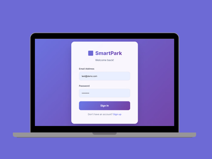 SmartPark Responsive Web App Development