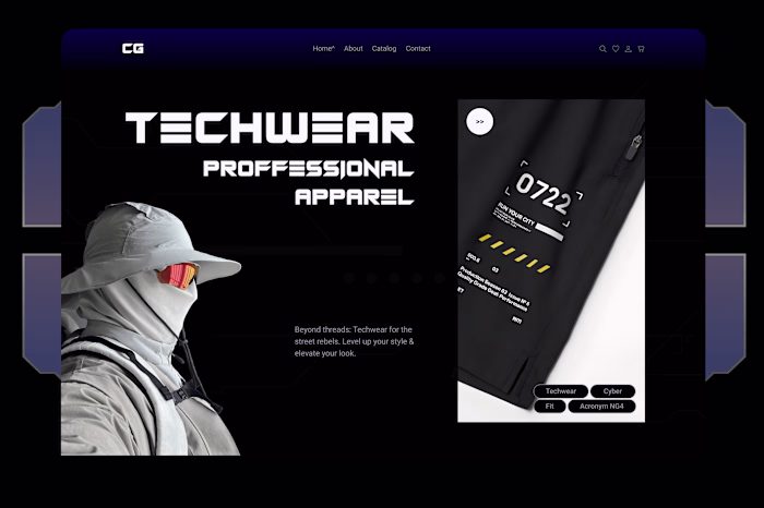 UI/UX Design for a Techwear E-commerce website