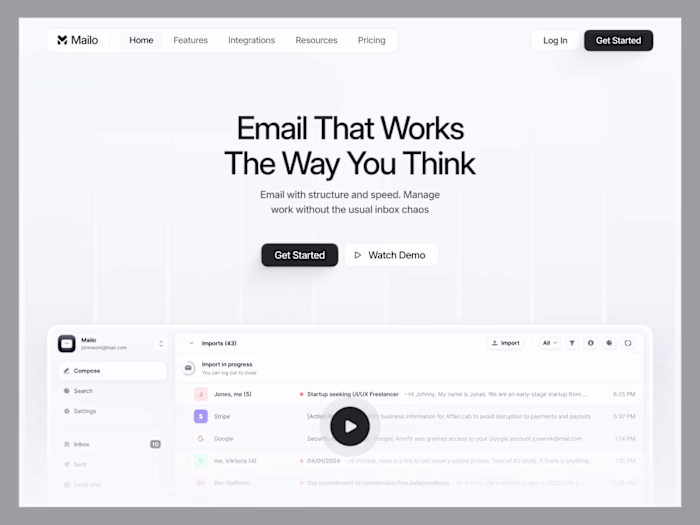 Mailo landing page