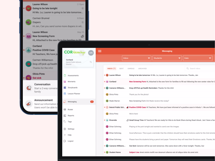Project: Messaging between teachers and parents