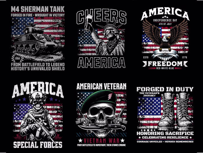 I can make exclusive t-shirt designs American theme