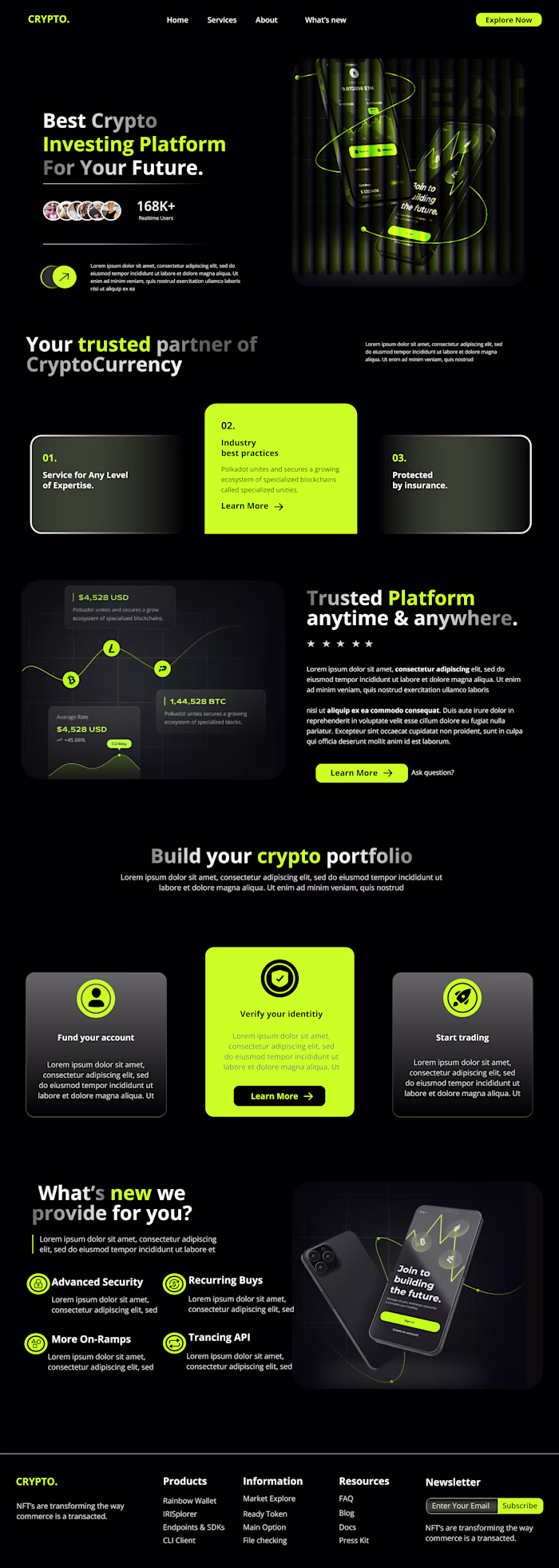 Website UI Build for Crypto
