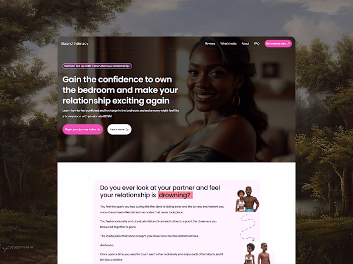 Bound Intimacy - Framer sales page design