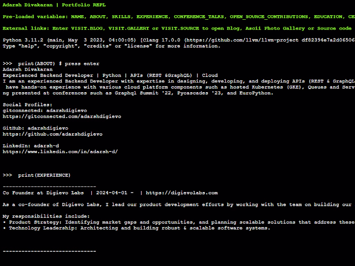 Python Portfolio Website 