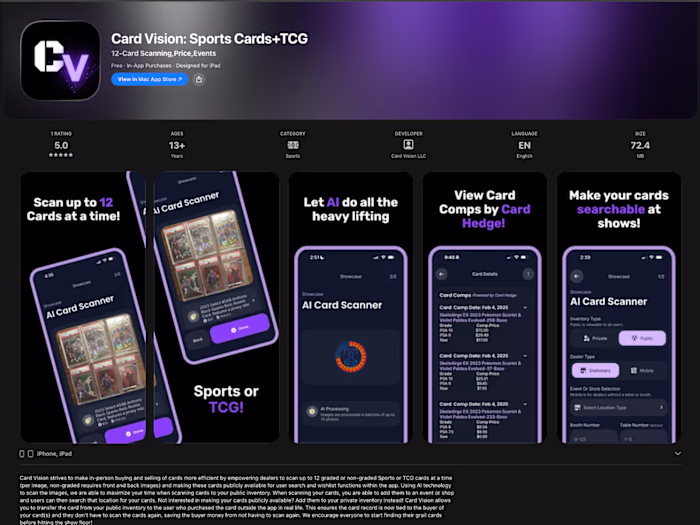 Card Vision: AI-Powered Bulk Scanning App for Sports Cards
