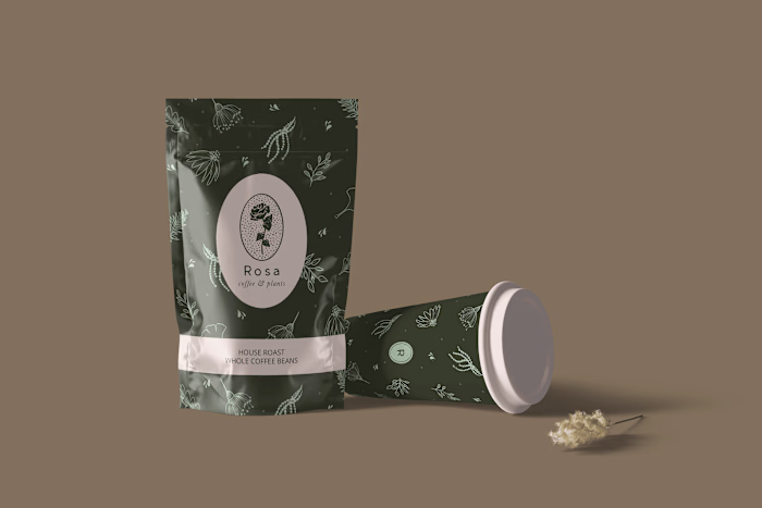 Rosa Coffee & Plants Branding Illustration