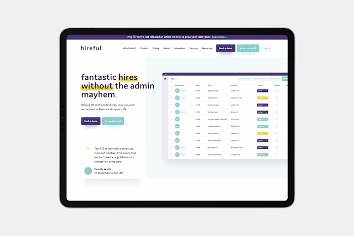 Website Design & Development for Hireful