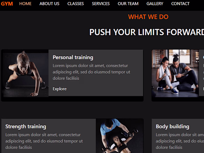 Gym Website