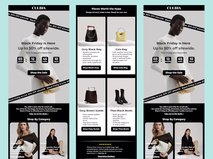 BFCM Email Campaign for Culbia