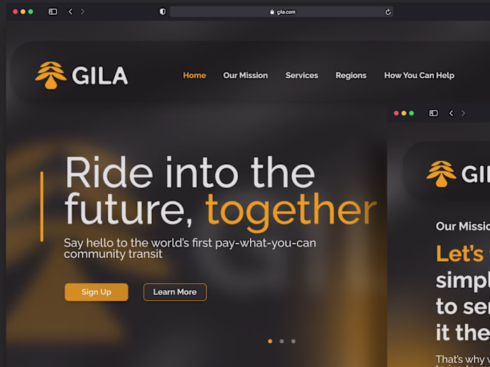 UI Design for a Rideshare Website