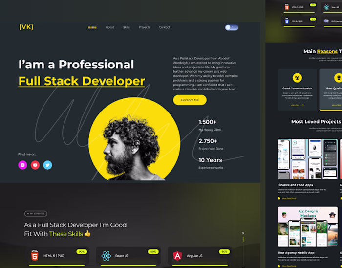 Web Developer Personal Portfolio Website UI UX