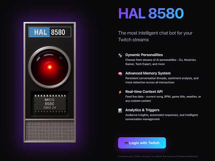 HAL 8580 - AI-Powered Twitch Companion