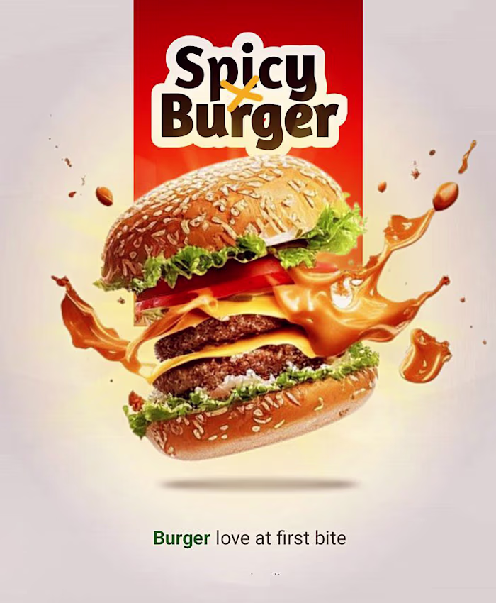 Spicy Burger Poster Design