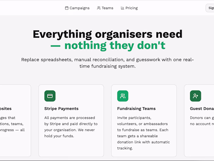 Giverlink - Agnostic Fundraising Platform