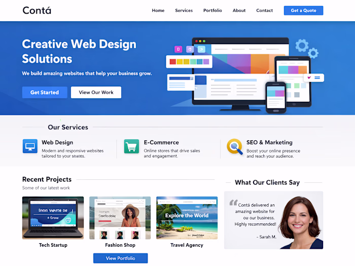 This mock website was created