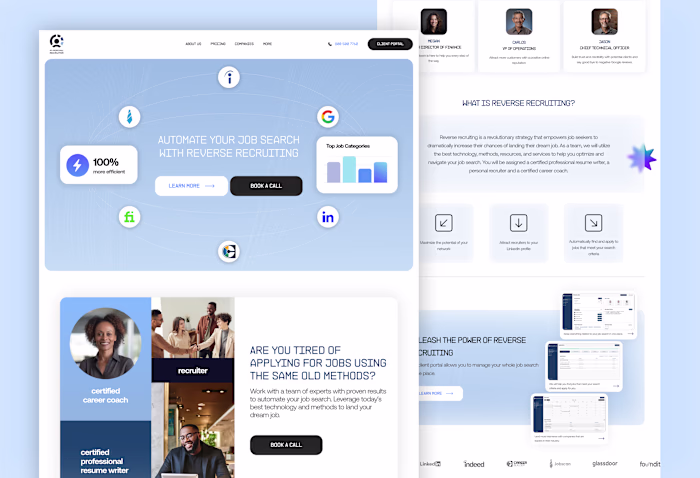 freelancer recruit site landing page