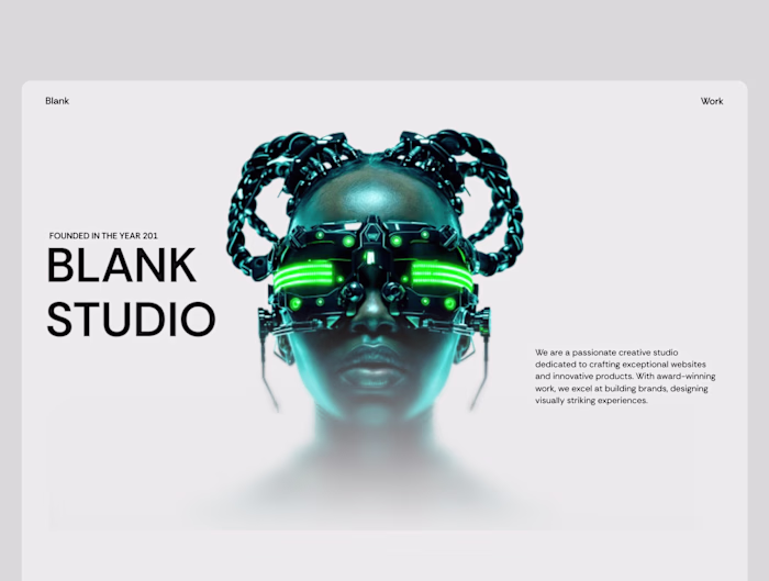 Blank Studio Minimal Design Landing Page