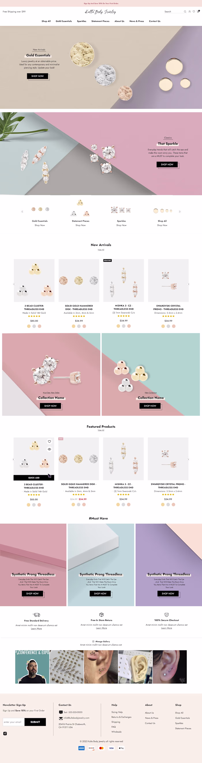 Kulta Jewelry E-Commerce Design