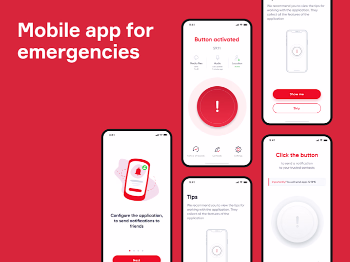 iOS/Android mobile emergency application