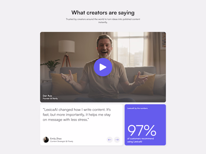 LexicaAI Landing Page Design