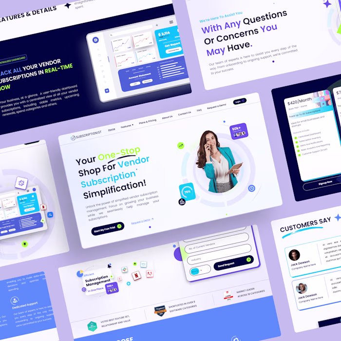 Subscriptionist - Website UI/UX Design