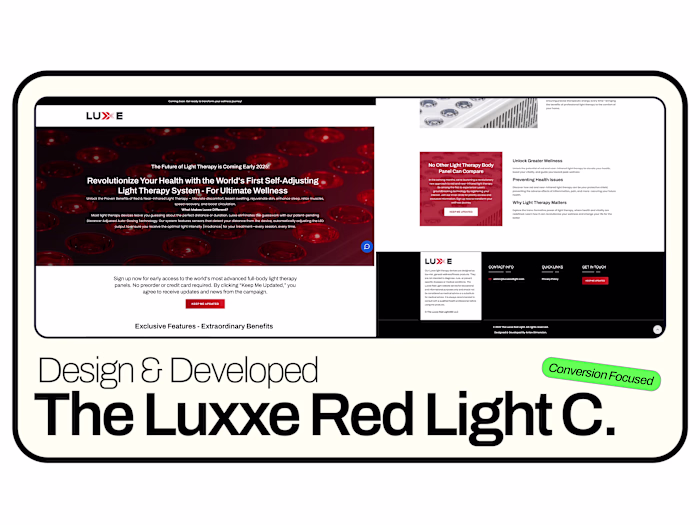 Luxxe Red Light Website Design and Development