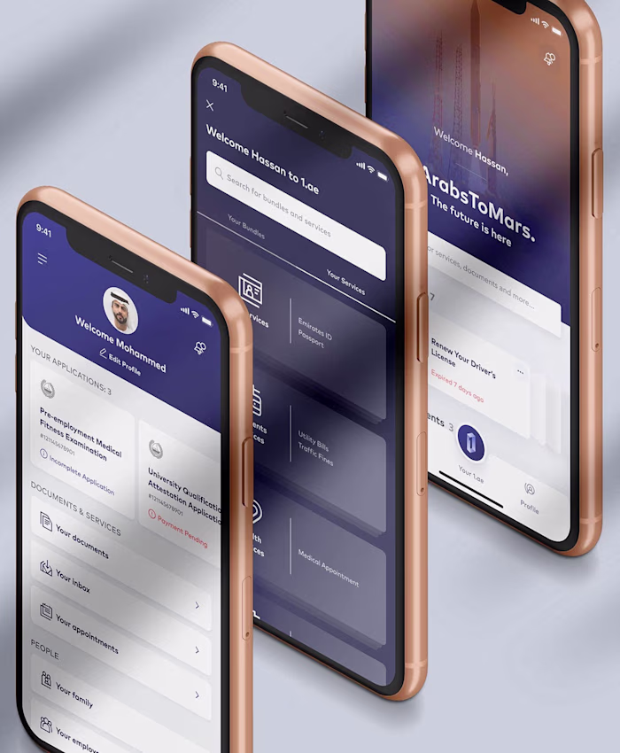 Unified Digital Platform App Design (Dubai Government)