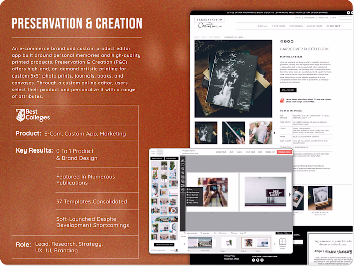 Preservation & Creation - Ecommerce, App, Branding
