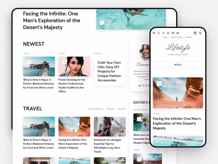 Lifestyle. Website / Blog Template for WordPress
