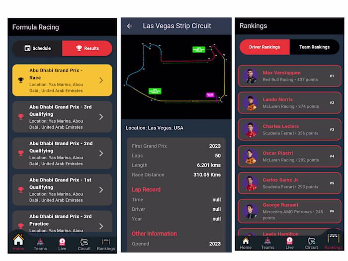 Formula 1 Experience Mobile App Development