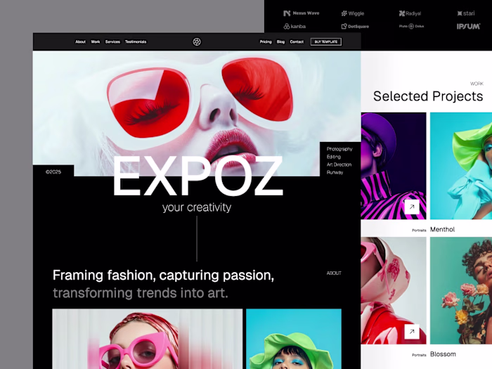 Expoz - Photography Portfolio Themed Webflow Template 