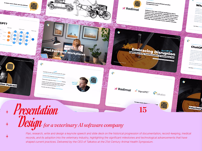 Presentation Design for a Veterinary AI Software Company
