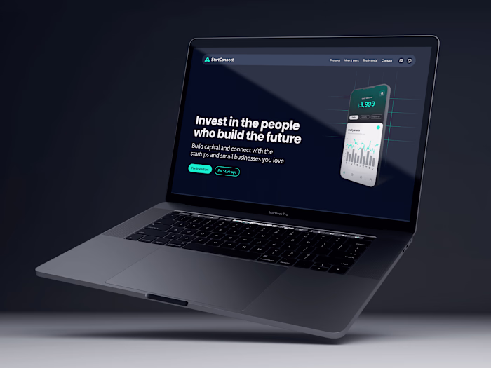 Investment platform landing page