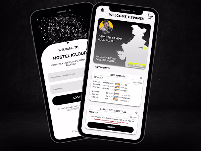 Hostel Icloud application | Android + IOS