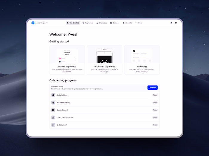 Redesign of Mollie's KYC and API Integration
