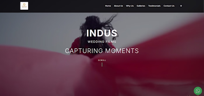Modern Wedding Videography Website for Indus Wedding Films
