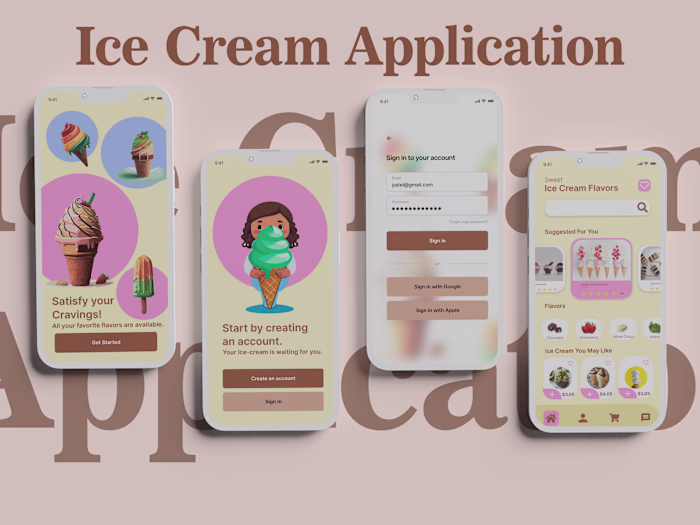 Ice Cream UI Mobile Application