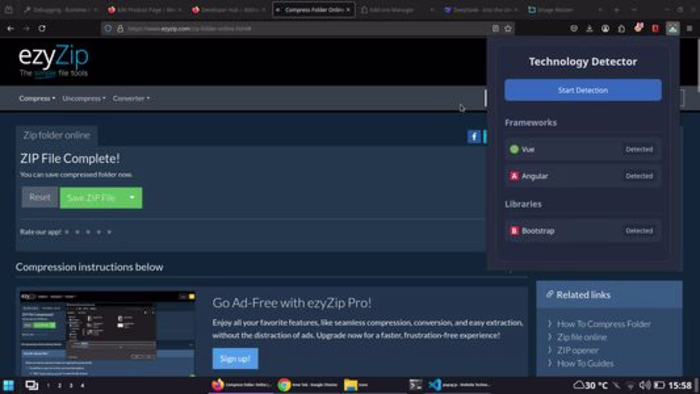 Website Technology Detector Firefox Extension