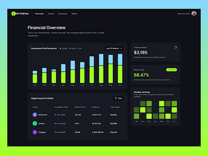 Exploring a modern financial dashboard